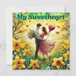 Tarjeta Festiva Valentín Antiguo ~MI AMOR~ Pareja ~