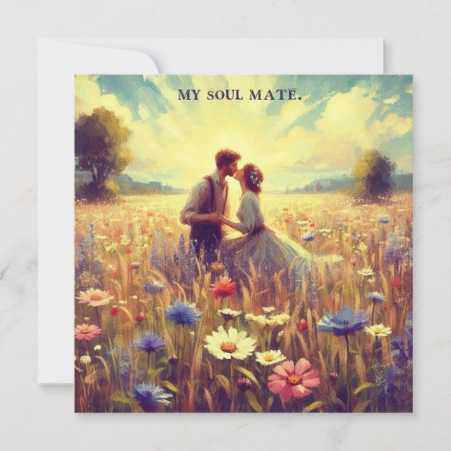 Tarjeta Festiva Valentín Antiguo ~ MI MEDIA NARANJA ~ Parejas ~ (Anverso)