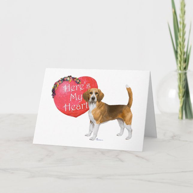 Tarjeta Festiva Valentín Beagle (Anverso)
