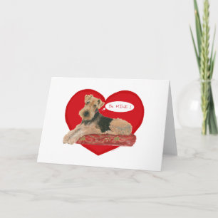 Tarjeta Festiva Valentín de Airedale Terrier