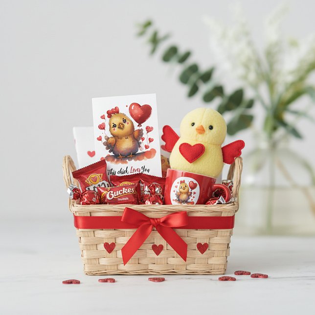 Tarjeta Festiva Valentín de pollito bebé lindo (Subido por el creador)