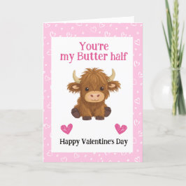 Tarjeta Festiva Valentín de Vaca de las Highlands con Chiste Diver