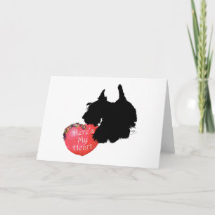 Tarjeta Festiva Valentín del Terrier Escocés