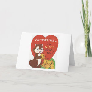 Tarjeta Festiva Valentín Vintage de Ardilla de Tierra