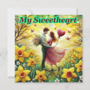 Tarjeta Festiva Valentín Vintage ~MI AMOR~ Pareja ~