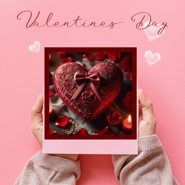TARJETA FESTIVA VALENTINAS ROMÁNTICAS DE CORAZÓN ROJO Y VELAS (Subido por el creador)