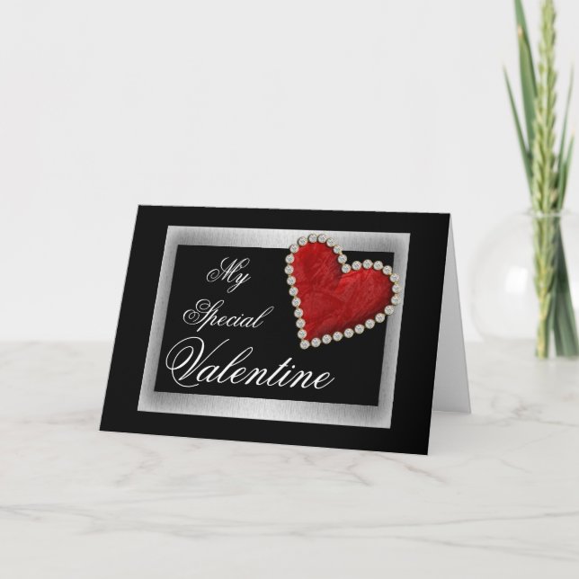 Tarjeta Festiva Valentine amor rojo corazón romántico (Anverso)