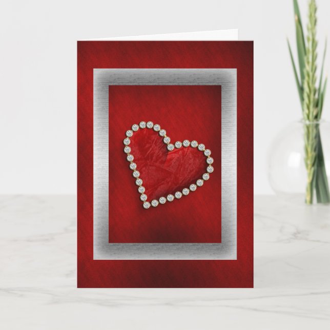 Tarjeta Festiva Valentine amor rojo corazón romántico (Anverso)