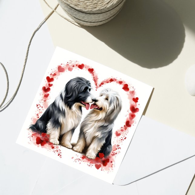 Tarjeta Festiva Valentine Beart Collie Sinearts Amor (Subido por el creador)