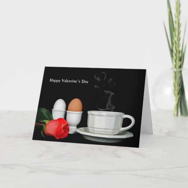 Tarjeta Festiva Valentine Breakfast (Anverso)