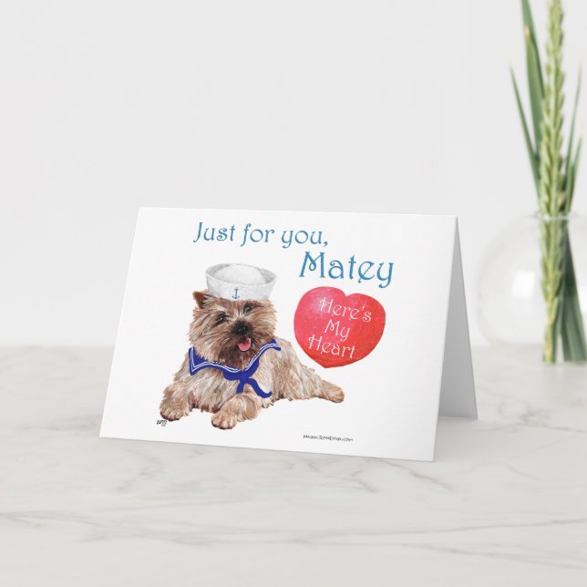 Tarjeta Festiva Valentine Cairn Terrier (Anverso)
