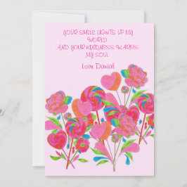 Tarjeta Festiva Valentine Card Lollipop Flower