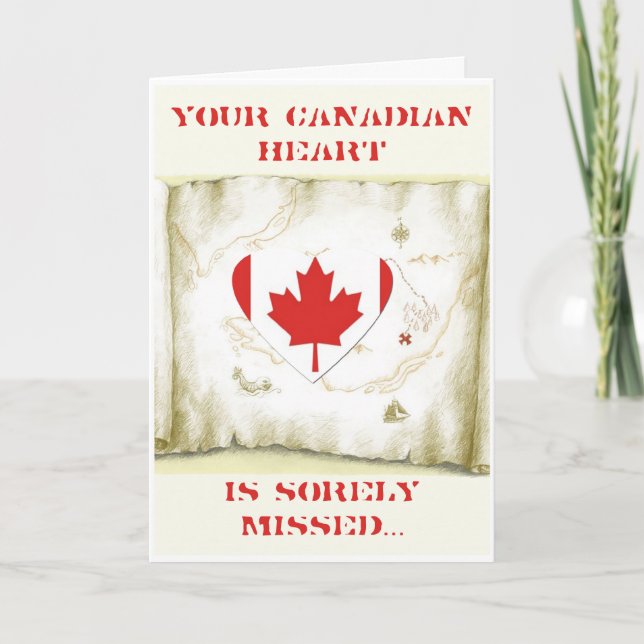 Tarjeta Festiva Valentine Cardíaco-Militar Canadiense (Anverso)