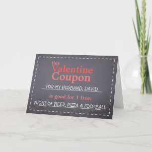 Tarjeta Festiva Valentine Chalkboard Coupon
