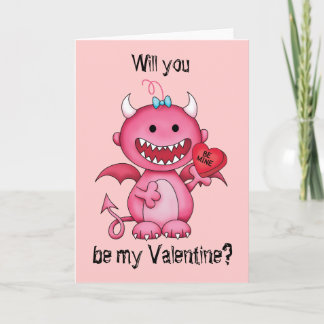 Tarjeta Festiva Valentine Chica Devil