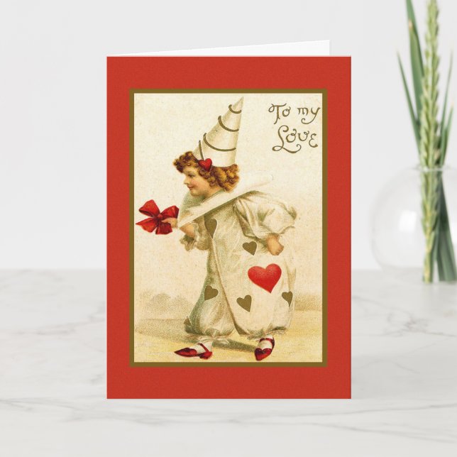 Tarjeta Festiva Valentine Clown (Anverso)