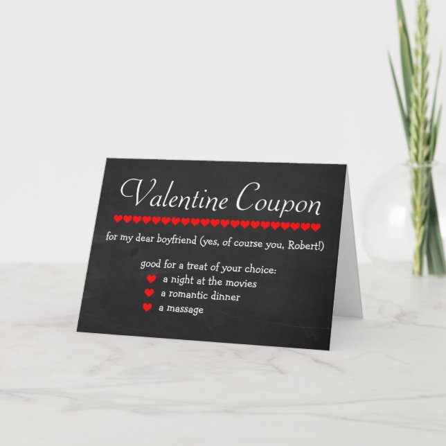 Tarjeta Festiva Valentine Coupon (Anverso)