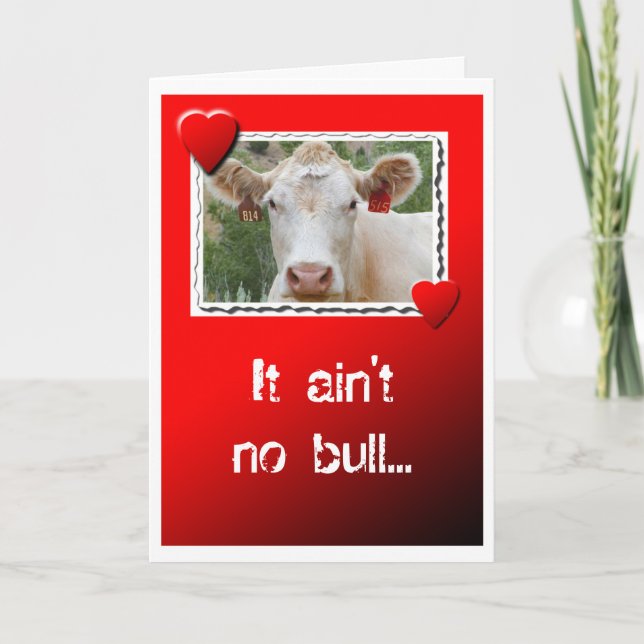 Tarjeta Festiva Valentine Cow (Anverso)
