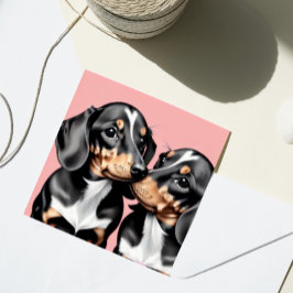 Tarjeta Festiva Valentine Dachshund Amo