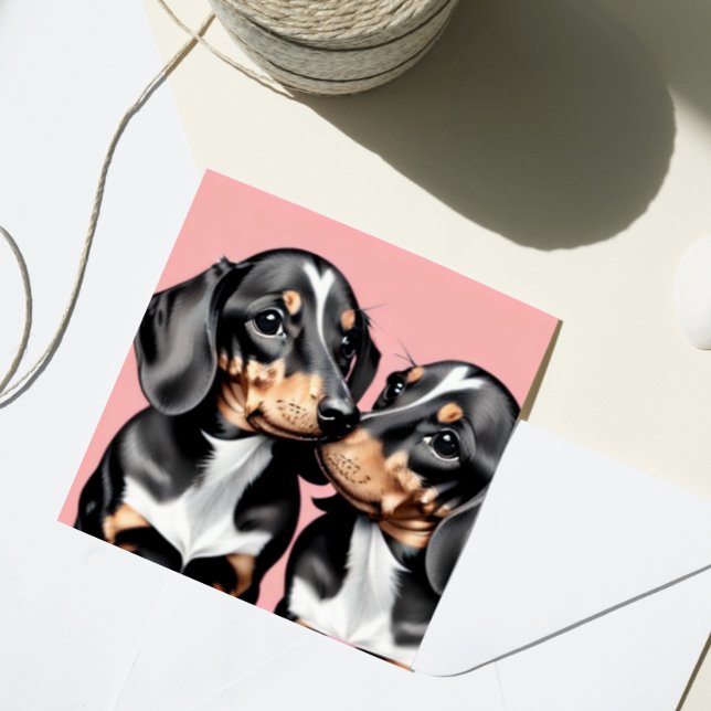 Tarjeta Festiva Valentine Dachshund Amo (Subido por el creador)