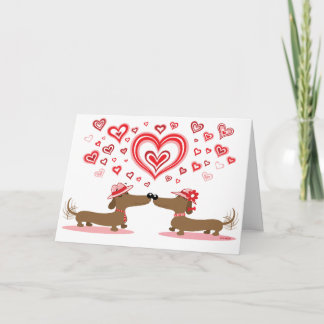 Tarjeta Festiva Valentine Dachshunds - Personalizado
