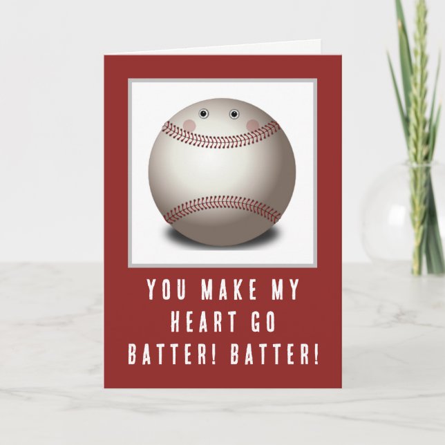 Tarjeta Festiva Valentine de béisbol (Anverso)