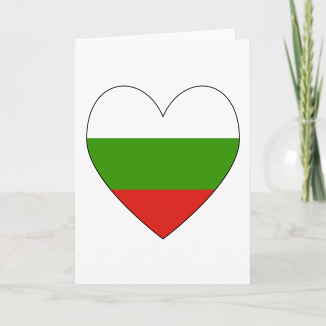 Tarjeta Festiva Valentine de corazón de bandera búlgara (Anverso)