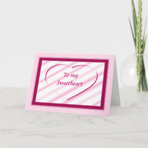 Tarjeta Festiva Valentine de diseño del corazón rosado