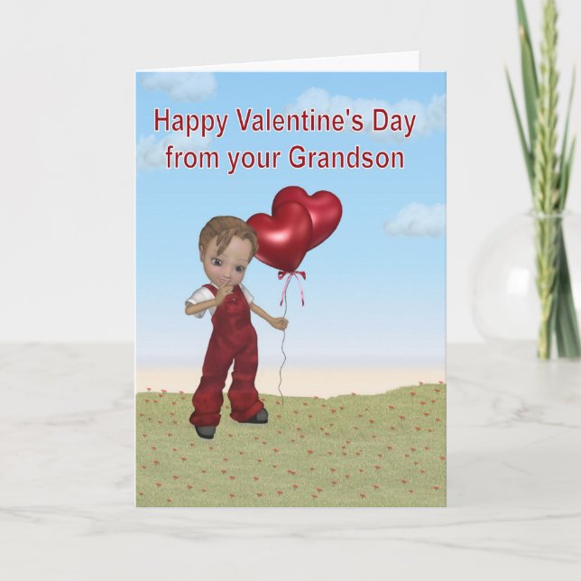 Tarjeta Festiva Valentine de Grandson (Anverso)