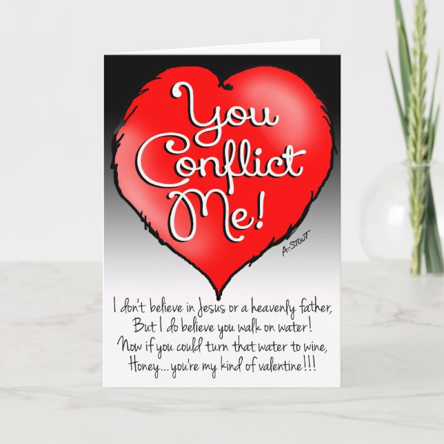 Tarjeta Festiva Valentine de los no creyentes - (Anverso)