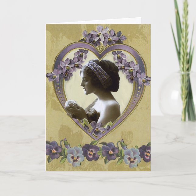 Tarjeta Festiva Valentine de señora Violet's (Anverso)