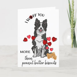 Tarjeta Festiva Valentine de tu linaje de perro negro ama a Biscui