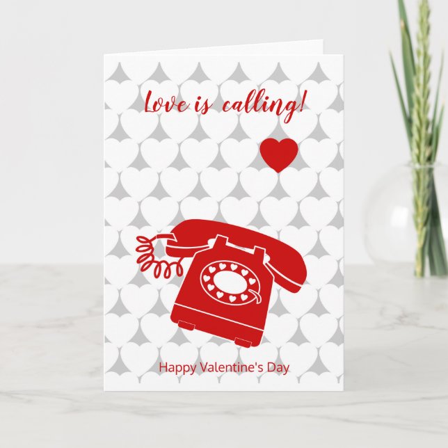 Tarjeta Festiva Valentine, el amor llama (Anverso)