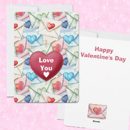 Tarjeta Festiva Valentine Envelopes and Hearts
