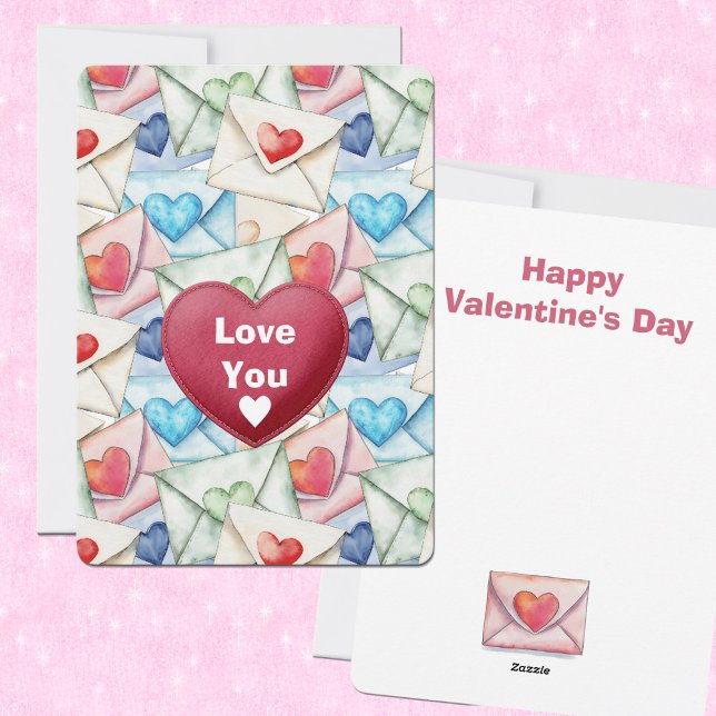 Tarjeta Festiva Valentine Envelopes and Hearts (Subido por el creador)