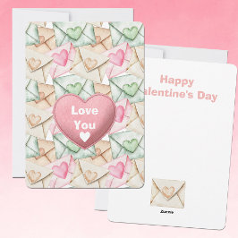 Tarjeta Festiva Valentine Envelopes and Hearts