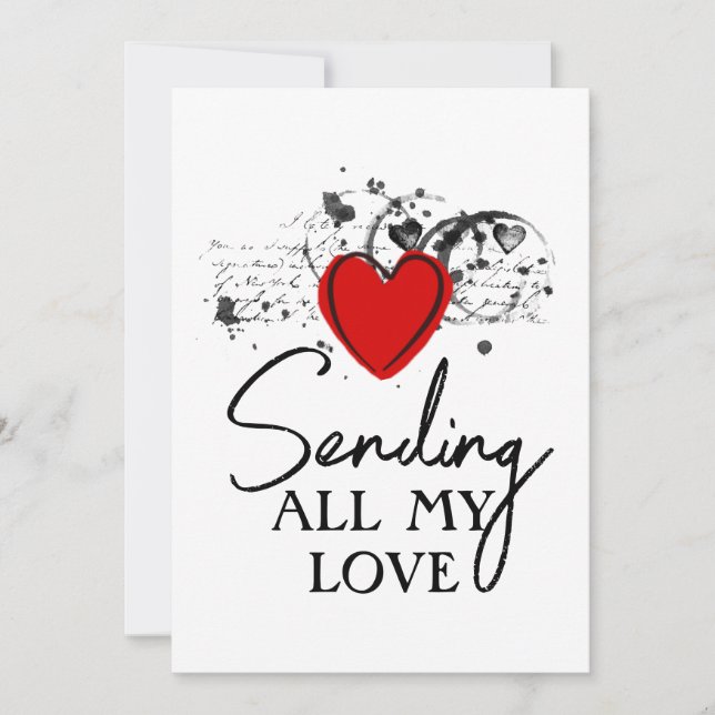 Tarjeta Festiva Valentine envío de amor corazón script imprimible  (Anverso)