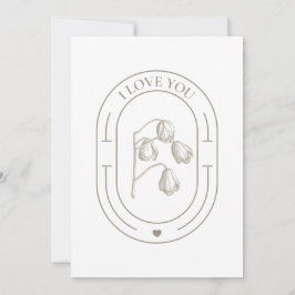 Tarjeta Festiva Valentine - Flor de época - Regalo para Novia