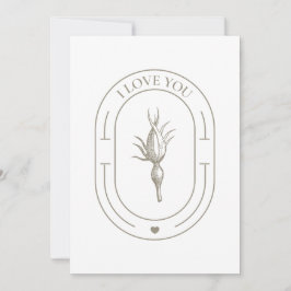 Tarjeta Festiva Valentine - Flor de época - Regalo para Novia