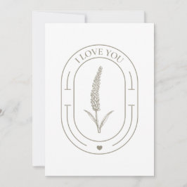 Tarjeta Festiva Valentine - Flor de época - Te amo