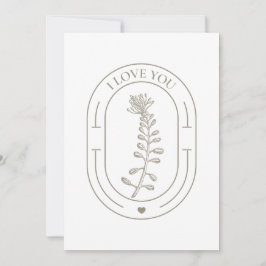Tarjeta Festiva Valentine - Flor de época - Te amo