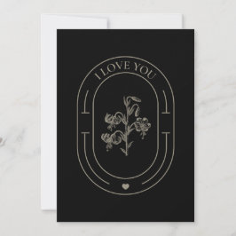 Tarjeta Festiva Valentine - Flor de época - Te amo