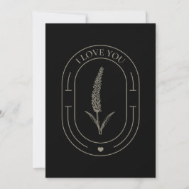 Tarjeta Festiva Valentine - Flor de época - Te amo