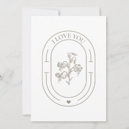 Tarjeta Festiva Valentine - Flor de época - Te amo