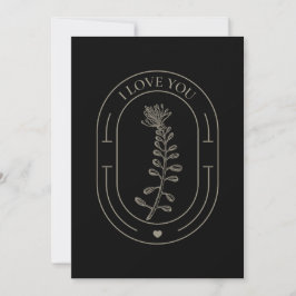 Tarjeta Festiva Valentine - Flor de época - Te amo