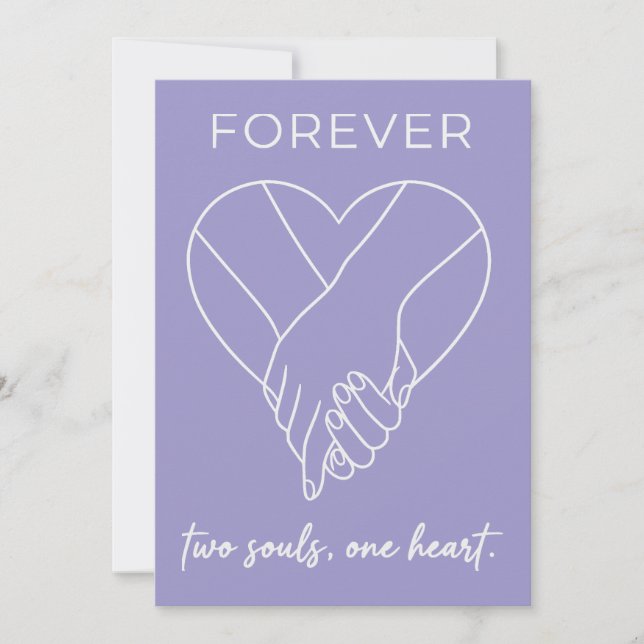 Tarjeta Festiva Valentine Forever Design | Couple One Heart (Anverso)
