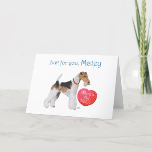 Tarjeta Festiva Valentine Fox Terrier de pelo duro