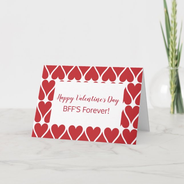 Tarjeta Festiva Valentine Friend BFF Forever (Anverso)