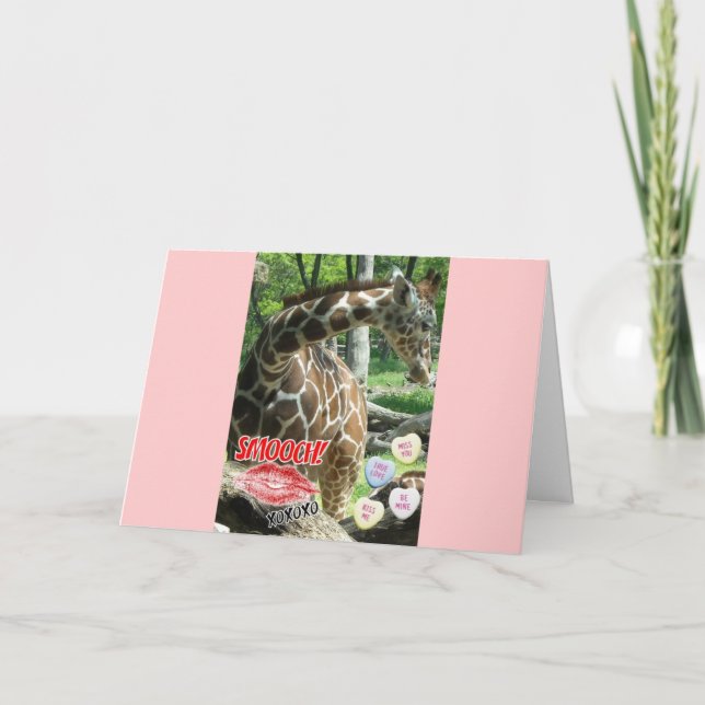 Tarjeta Festiva Valentine Giraffe (Anverso)