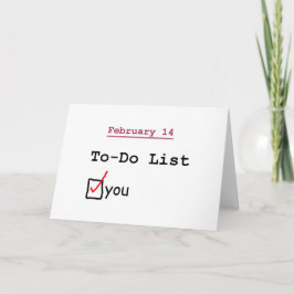 Tarjeta Festiva Valentine: Graciosa lista de tareas pendientes